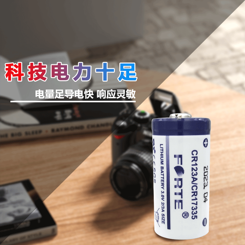 FORTE CR123A smart water meter camera smoke alarm patrol stick 3V lithium battery CR123A-with 1.25 plug