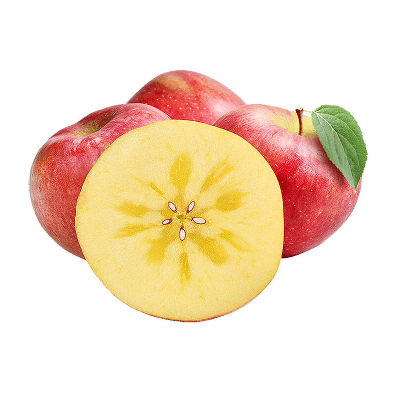 Longbaiwei authentic fresh rock candy heart apples, seasonal seasonal fruits, domestic red Fuji ugly apples, whole box, 10 jins in the whole box, single fruit 80-90mm, net weight 8.5 jins