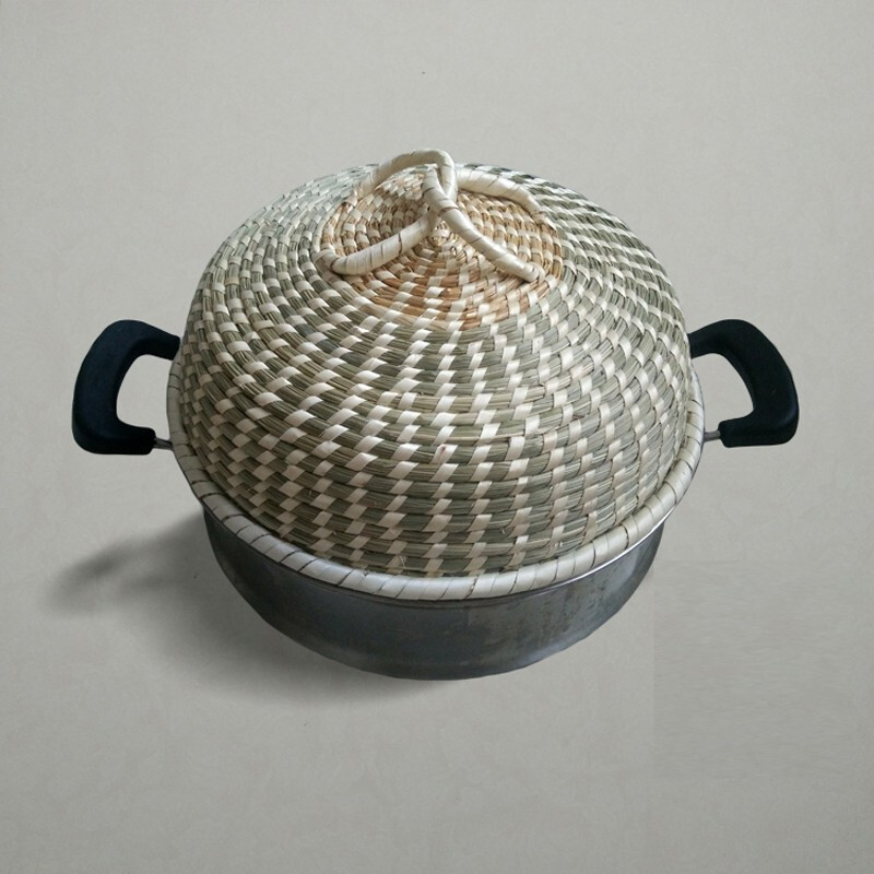 Fanyu handmade straw pot lid steamer steamer steamer steamer lid wok iron aluminum pot lid 24cm pot mouth inner diameter