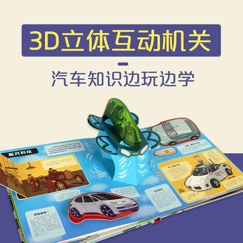 Fun and cool pop-up book Car Kingdom Humanities popular science book for children aged 3-6 (a car book that makes children fall in love with it at first glance)