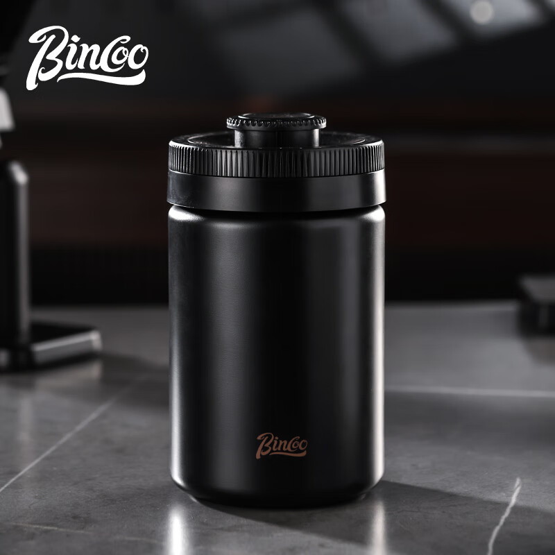Bincoo coffee sealed jar press vacuum coffee preservation jar 304 stainless steel date record storage jar