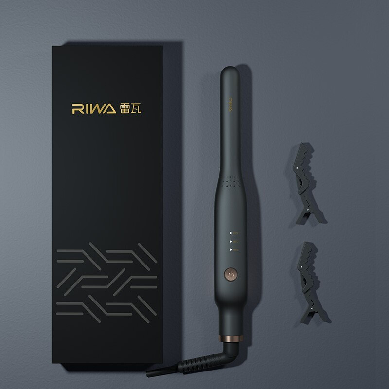 RIWA Men's Straight Clip New Year's Gift Negative Ion Curling Iron Men's Special Fluffy Splint for Short Hair Perm Artifact for Men 13MM Ultra Narrow Splint RB-8250