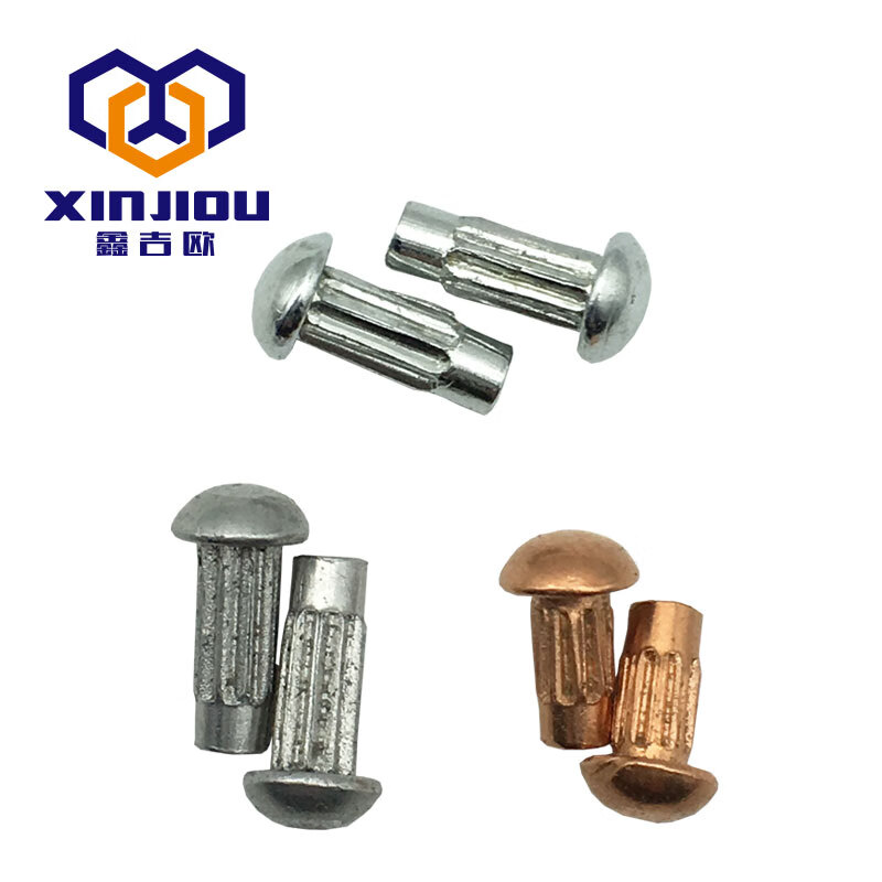 Aluminum sign rivets Pure copper Copper knurled rivets Iron galvanized nameplate rivets Half round head solid trademark rivets Round cap Motor nameplate rivets M2M2.5M3M4 M2*4 (200 pieces) Aluminum material