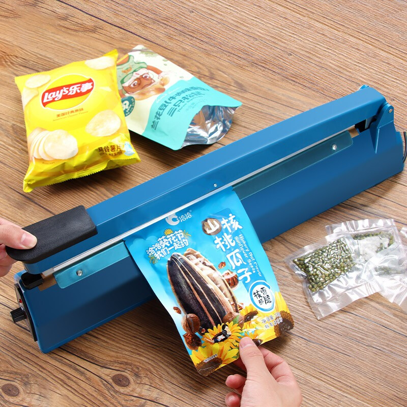 Baijie sealing machine hand pressure plastic film sealing machine plastic bag tea bag packaging machine baler PFS-400 blue