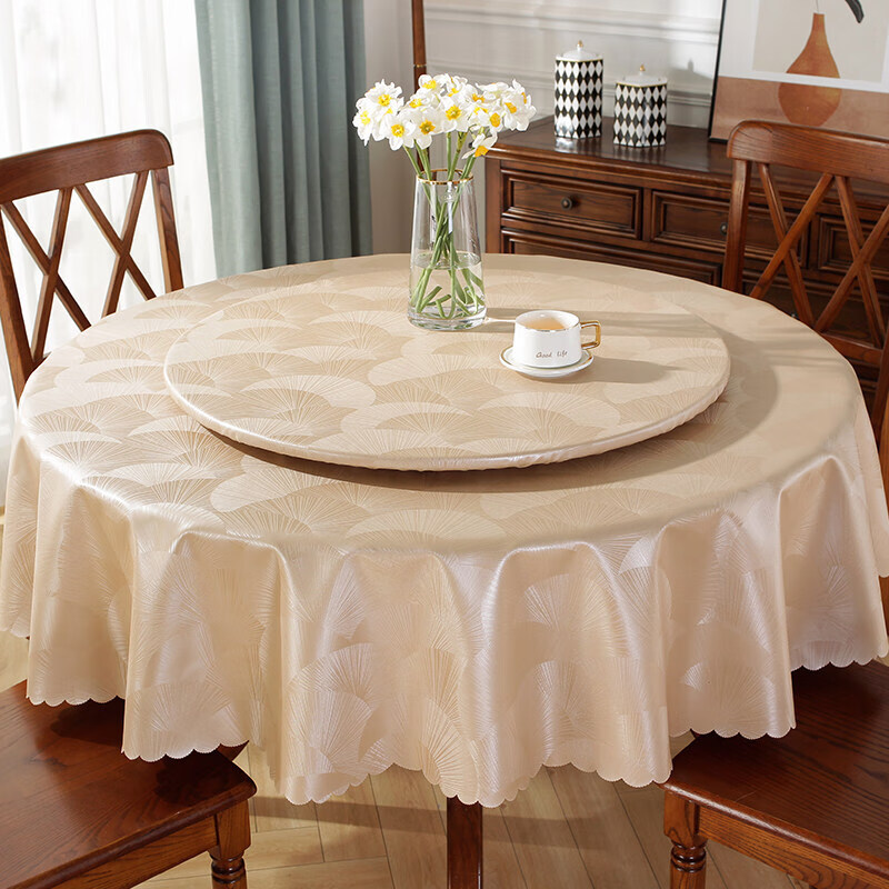 Dabenniu round tablecloth waterproof and oil-proof no-wash household table mat round tablecloth light luxury high-end tablecloth 2026 new style Haoyue-Fuchunfang waterproof and oil-proof no-wash 1.8m round tablecloth splicing (waterproof and oil-proof)