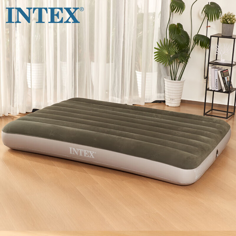 INTEX air mattress, floor air bed, lunch break air sheet, single large folding bed, outdoor 64107 vehicle bed