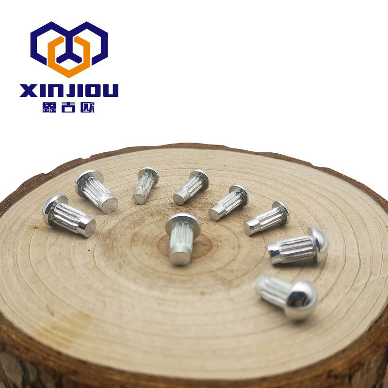 Aluminum sign rivets Pure copper Copper knurled rivets Iron galvanized nameplate rivets Half round head solid trademark rivets Round cap Motor nameplate rivets M2M2.5M3M4 M2*4 (200 pieces) Aluminum material