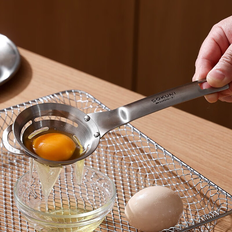 Shuyu Japanese stainless steel egg yolk and egg white separator egg liquid baby food supplement egg filter baby protein leakage artifact Japan SOKUNI full 304 stainless steel egg separator