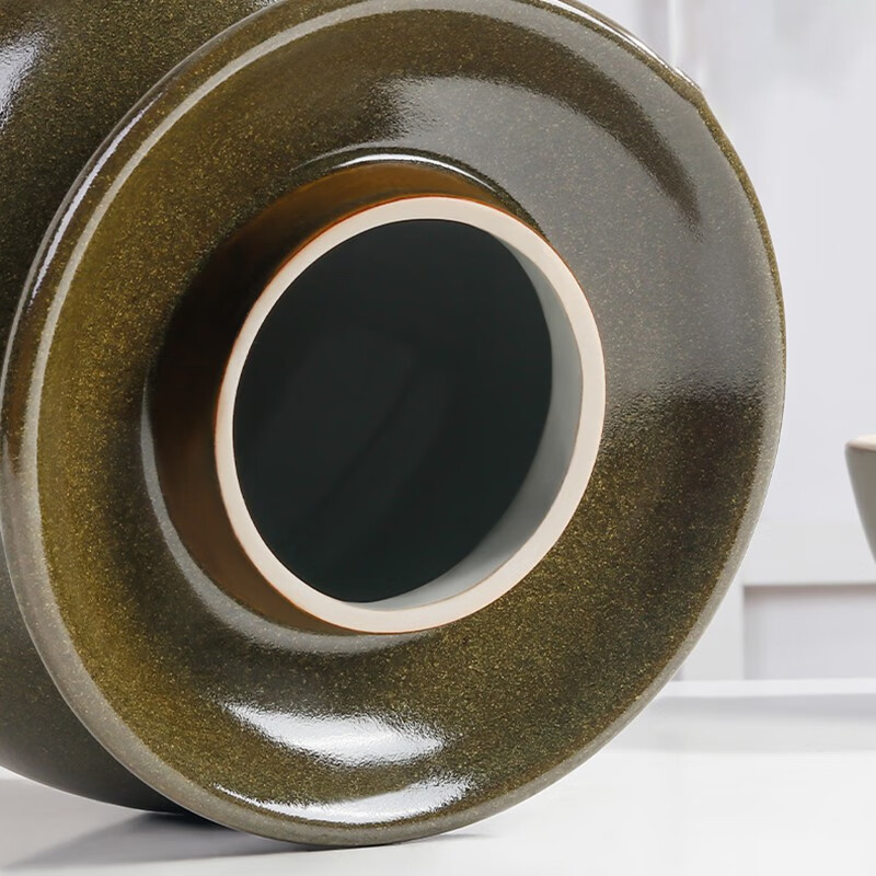 Gantu Gongfang Jingdezhen ceramic pickle jar double-cover jar pickled pickled vegetables submerged pickled egg jar household pickled pepper jar 10 pounds