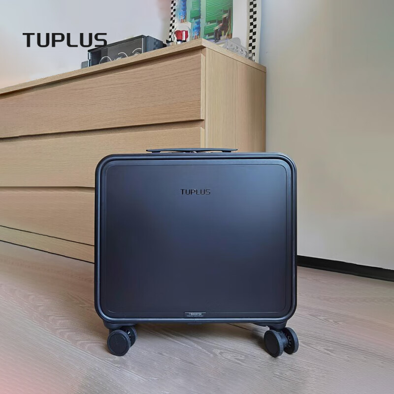 TUPLUS Instant Series Aluminum-Magnesium Alloy Business Luggage Trolley Case Password Lock Suitcase Metal Box Dark Space Gray-16 Inch Standing Front Opening Cover