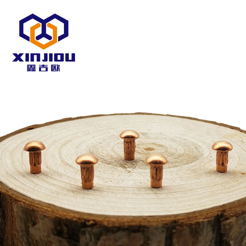 Aluminum sign rivets Pure copper Copper knurled rivets Iron galvanized nameplate rivets Half round head solid trademark rivets Round cap Motor nameplate rivets M2M2.5M3M4 M2*4 (200 pieces) Aluminum material