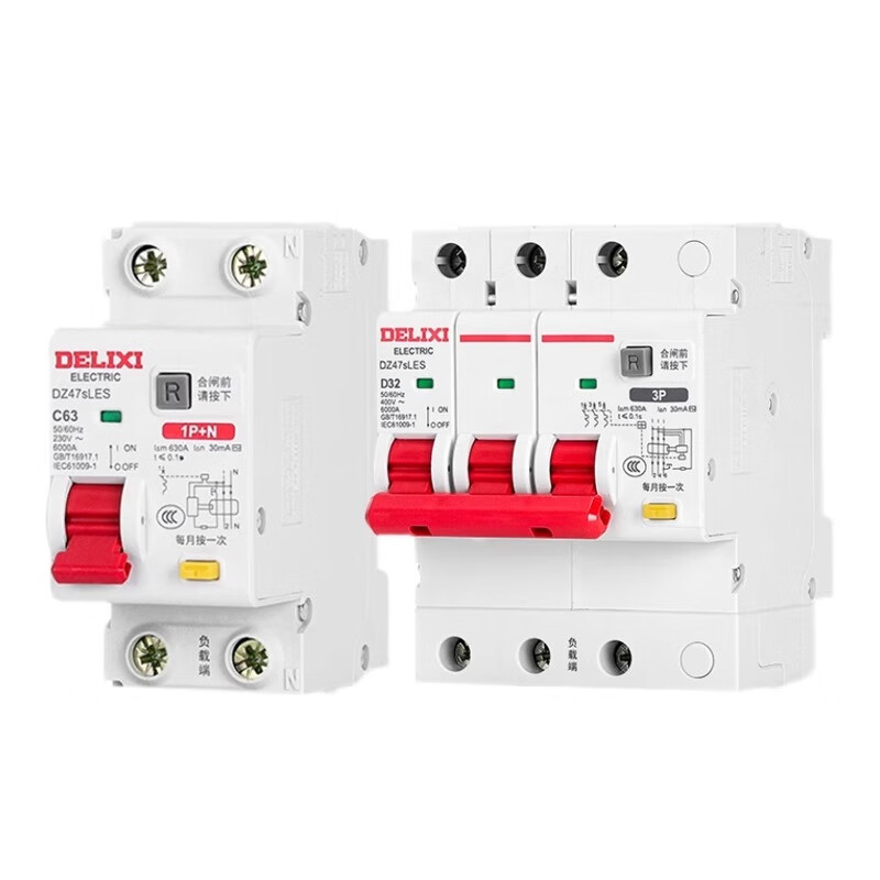 Delixi DZ47SLES leakage protector 2P household 1P leakage protection 3P+N circuit breaker 4P air switch 63A 32A 2P