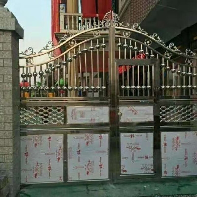 Qinkai 304 stainless steel double-door villa courtyard door main picture across