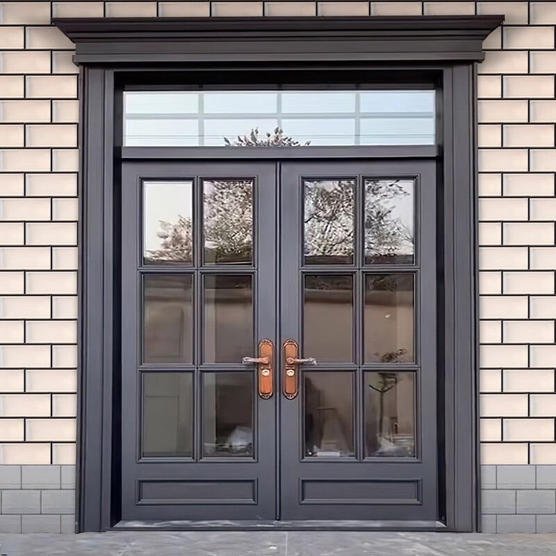 Tempered glass door zinc alloy villa door double door rural self-built house entrance door hall house residential entrance door style 12 can be used for 70 years