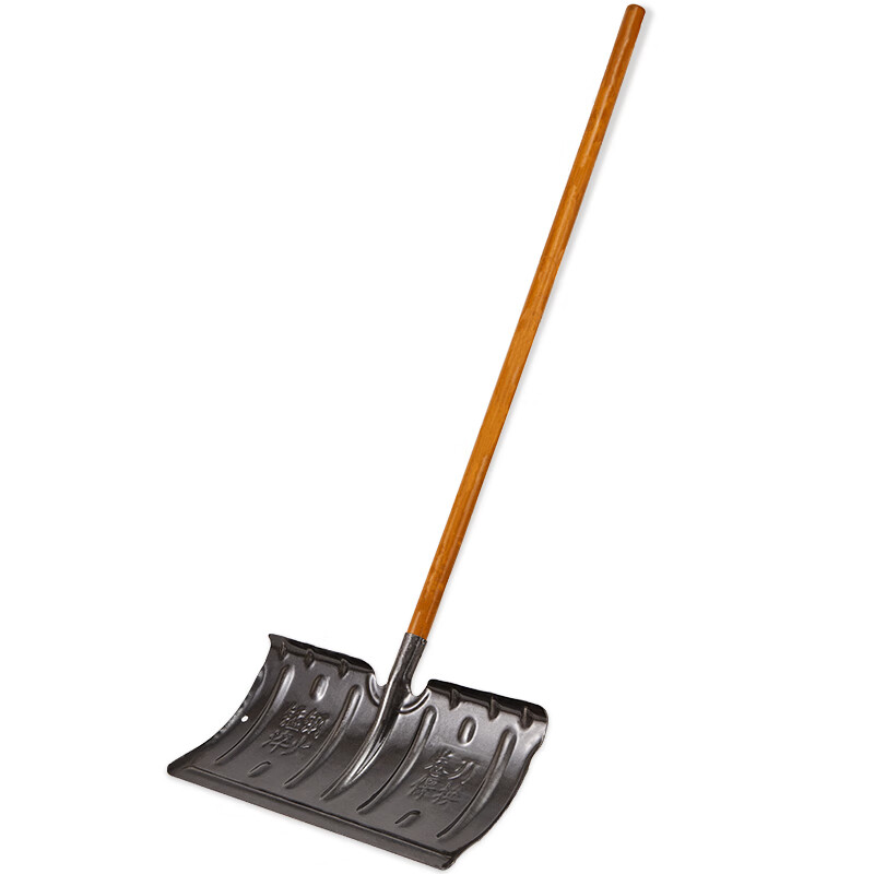 Mandelai snow shovel pusher snowboard pusher snow shovel manganese steel sled shovel large snow shovel tool de-icing ice-breaking shovel + 1.3 meter solid wood pole