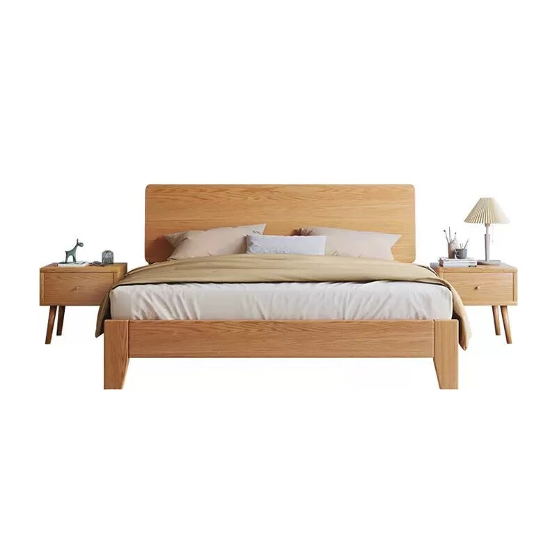 Meng Anke solid wood bed 100% pure solid wood double bed 1.8m master bedroom king bed 1.5x2m oak bed 1.35m single bed solid wood color bed 1500mm*2000mm frame structure