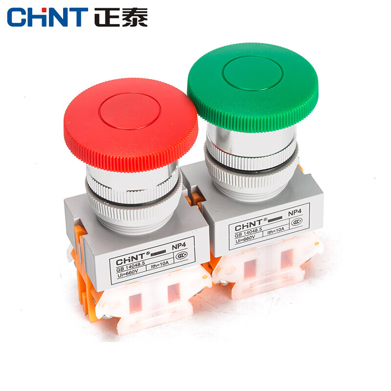Chint (CHNT) mushroom head button self-reset start button switch big head NP4-11M/1 green