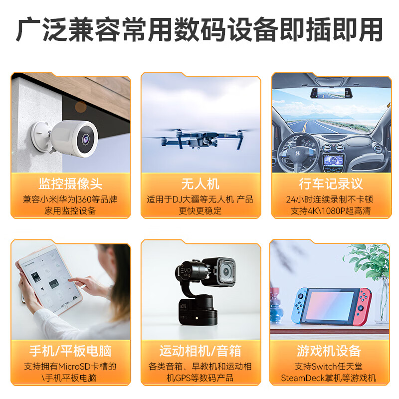 EAGET 128GB TF (MicroSD) memory card A1 V30 C10 driving recorder & suitable for Xiaomi surveillance camera memory card, upgraded and durable