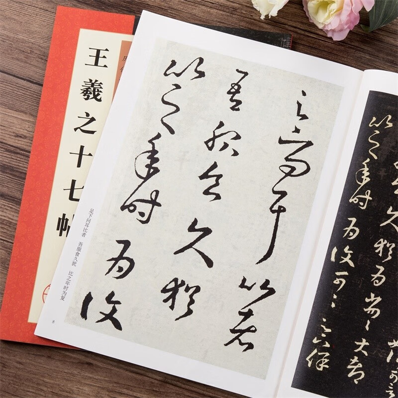 Wang Xizhi's 17th Calligraphy Cursive Calligraphy Brush Copybook High-definition Printing and Enlargement Comparison This Stele Copybook with Simplified Chinese Marginal Notes Adult Copying Calligraphy Practice Introductory Copybook Ink Dot Copybook