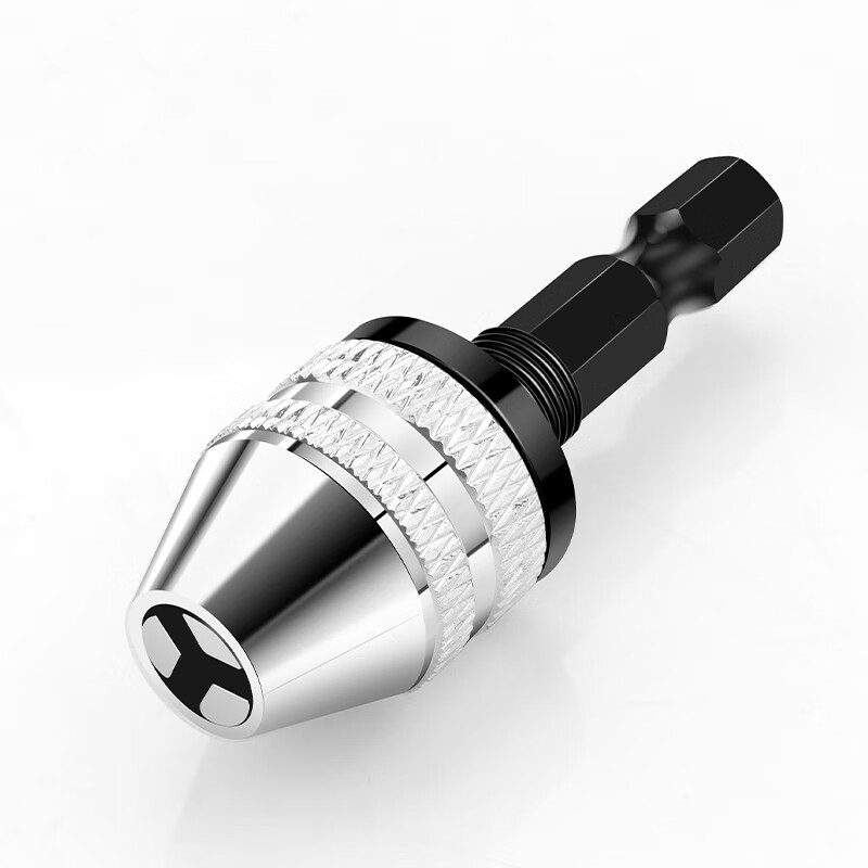 UIS electric screwdriver conversion chuck hexagonal handle quick chuck adapter twist drill bit electric drill universal three-claw hexagonal handle black drill chuck 0.3-3.6mm