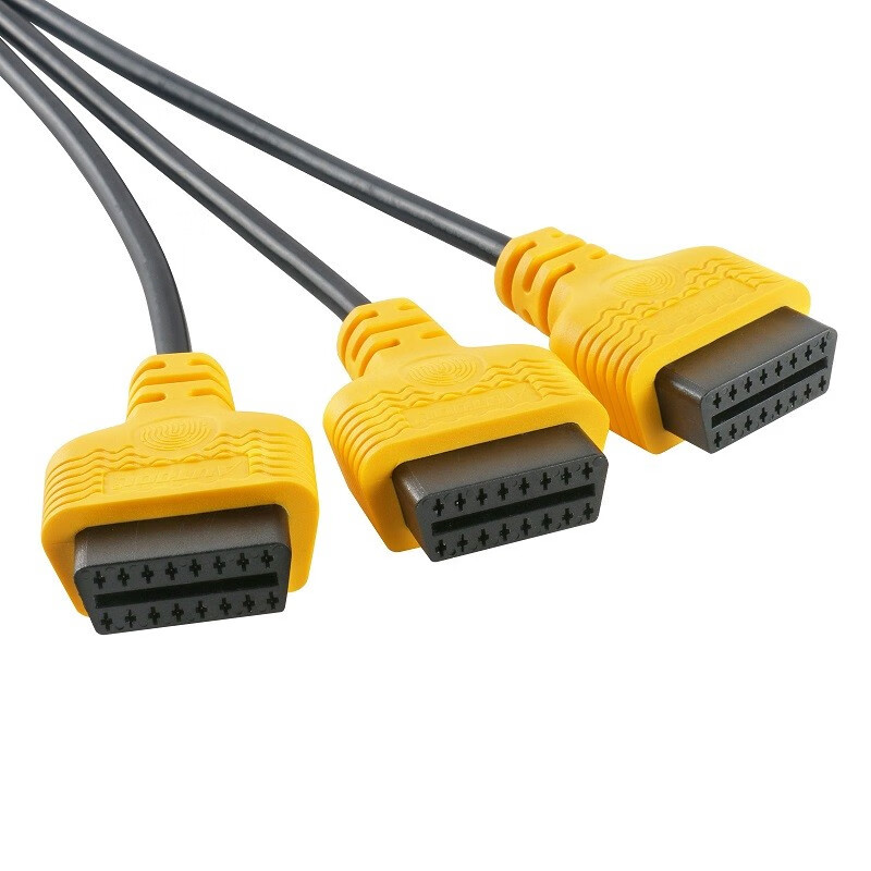 AUTOOL obd one-to-three extension cable car OBD interface one-to-two extension cable adapter cable 16-pin 16-core universal obd one-to-three extension cable 50cm