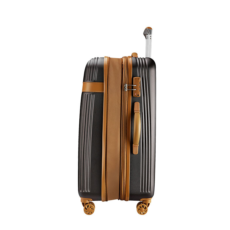 INTERNATIONAL TRAVELLER British IT Trolley Case Universal Wheel Suitcase Anti-scratch Suitcase 24-inch Ultra-Light Check Case 1762 Brown