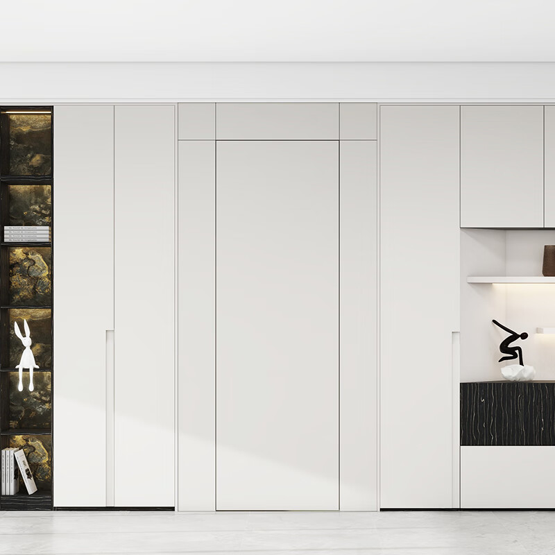 Quanyou Quanyou whole house custom wooden door bedroom door simple indoor home minimalist invisible door flat paint-free door flat door