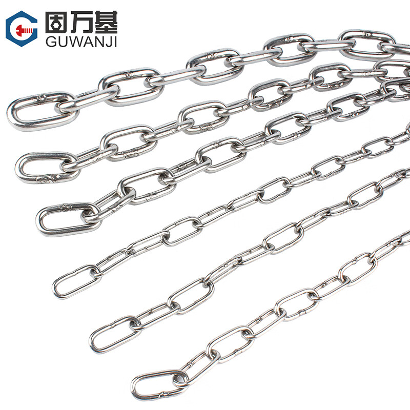 GUWANJI 304 stainless steel multifunctional chain long and short ring chain lifting clothes drying pet dog swing guardrail anti-theft chain 4mmx1 meter (1 piece) separate chain