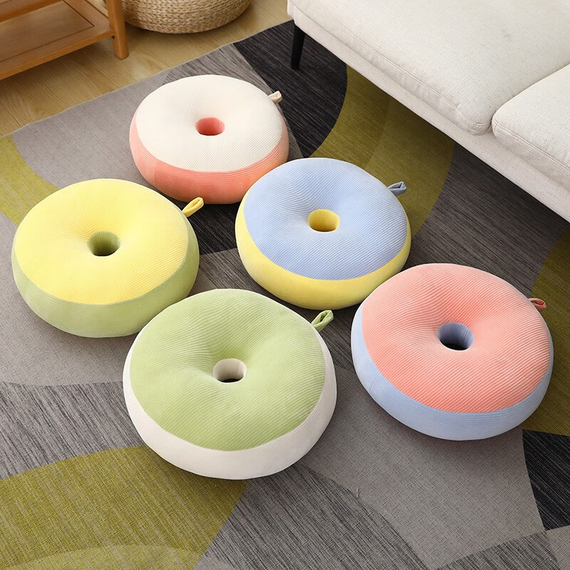 Packers tatami Japanese futon cushion household floor chair cushion lazy bedroom floor round cushion bay window cushion Macaron blue and yellow 40CM