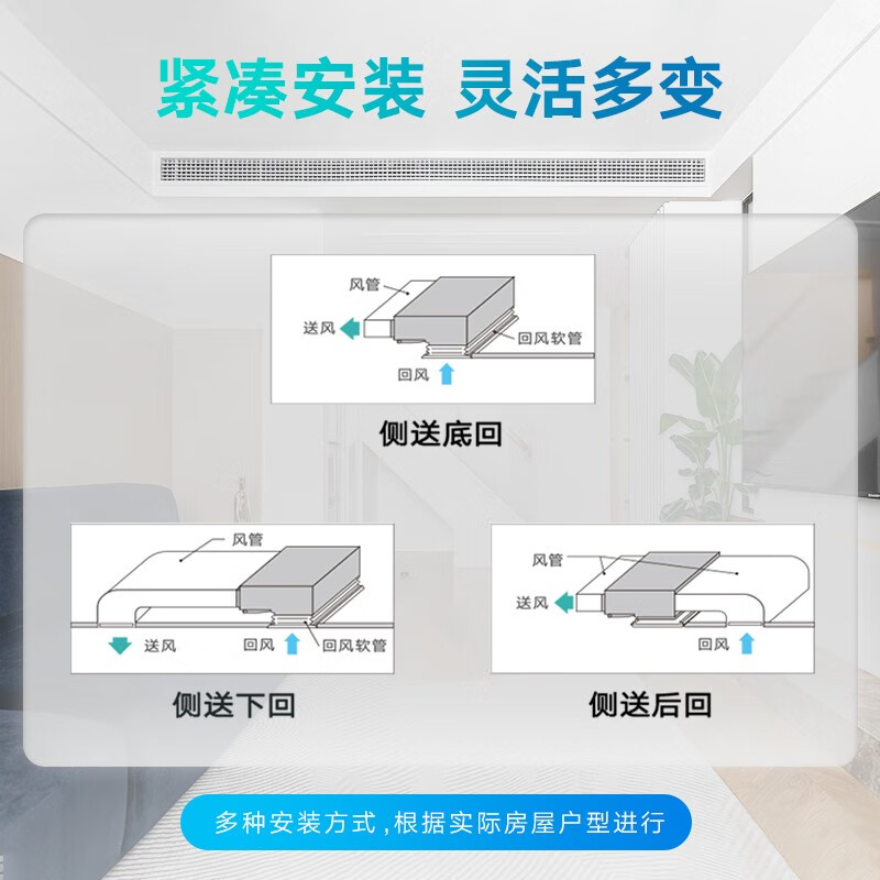 DAIKIN central air conditioning duct machine DC adaptive ultra-thin duct machine 3 HP home living room restaurant bedroom air conditioner variable frequency multi-split air conditioner indoor unit DC adaptive ultra-thin duct machine (with pump)