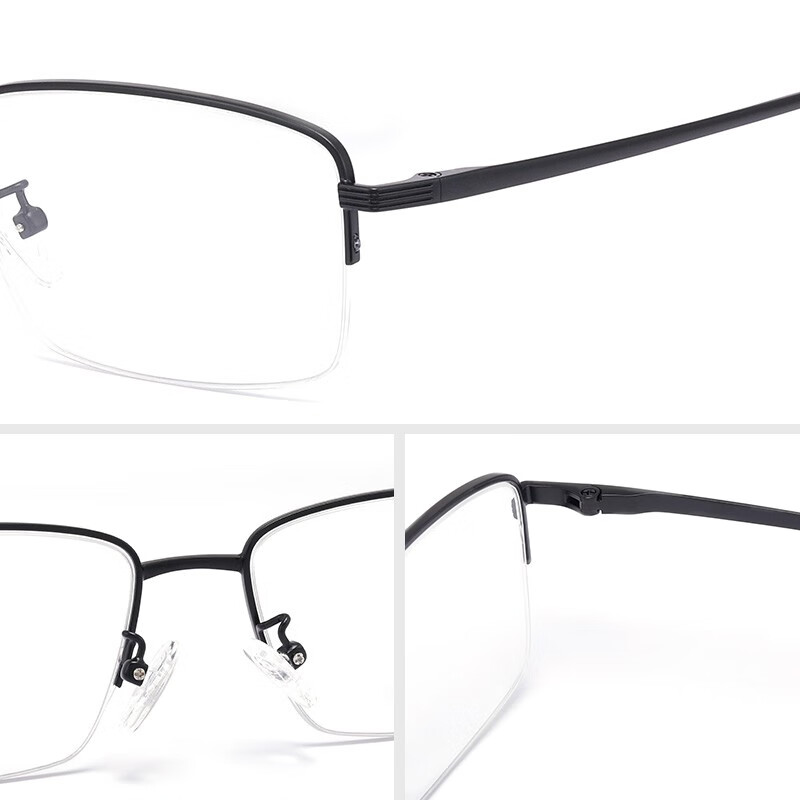 COASTAL VISION myopia glasses men's ultra-light business half-frame glasses optical myopia frames can be equipped with spectacle lenses CVF2027 BK-black frame