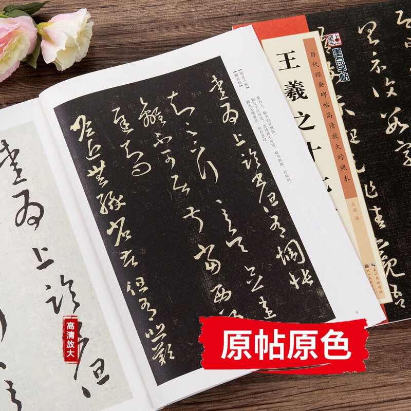 Wang Xizhi's 17th Calligraphy Cursive Calligraphy Brush Copybook High-definition Printing and Enlargement Comparison This Stele Copybook with Simplified Chinese Marginal Notes Adult Copying Calligraphy Practice Introductory Copybook Ink Dot Copybook