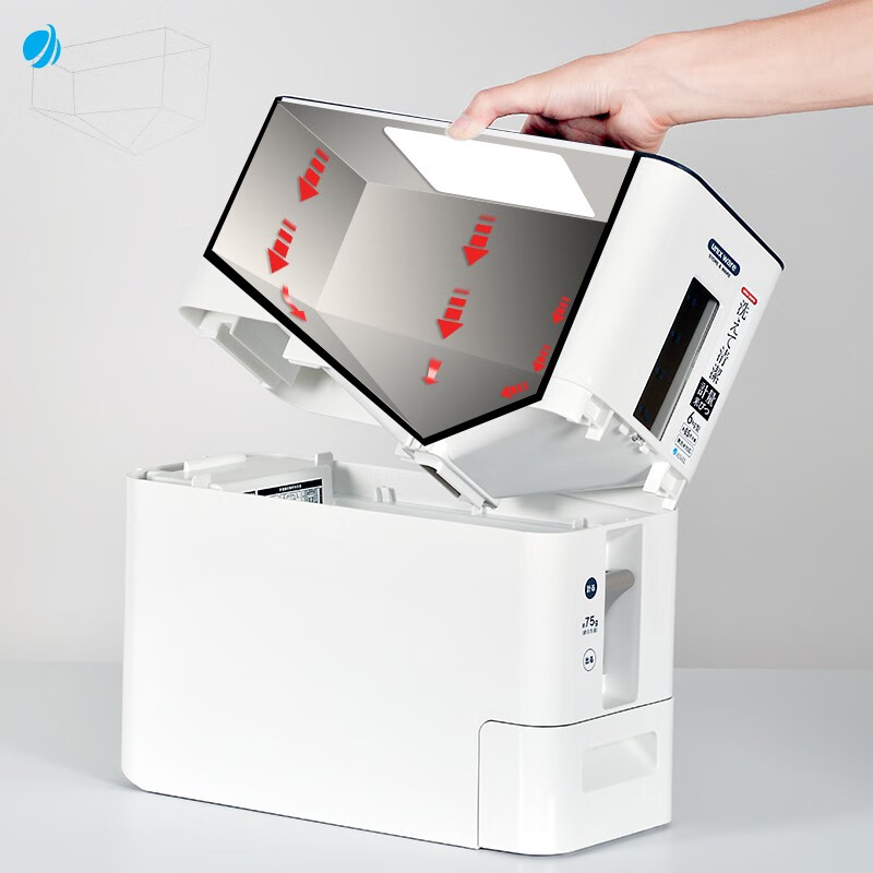 ASVEL Rice Bucket Insect-proof Rice Storage Box New Moisture-proof Rice Tank Rice Container Automatic Rice Dispensing by Pressing Food Grade 6KG