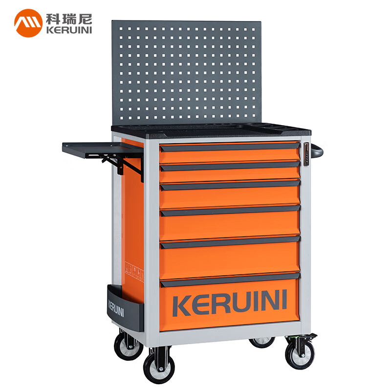 Corini Tool Cart Auto Repair Trolley Cold Rolled Steel Combination Lock Drawer Tool Box Storage Cabinet Orange Gray Color ZKX-716H Can Be Customized
