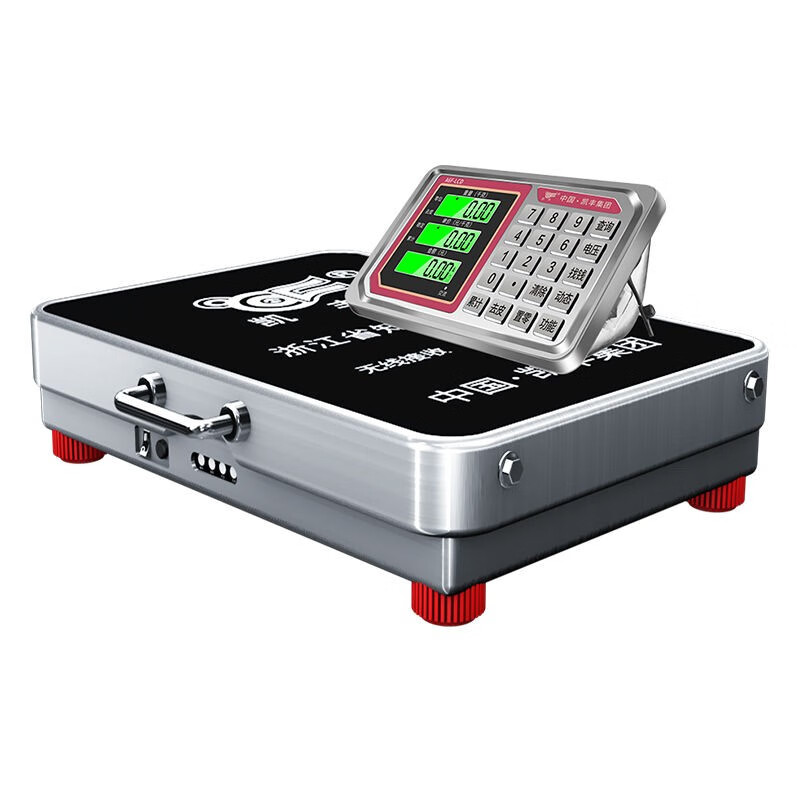 Kaifeng Wireless Separate Electronic Scale Commercial Platform Scale Kilogram Portable 200KG Weighing Electronic Weighing Grain Receiving Scale 600 Steel Key Model-200KG Black Letter 36*46CM