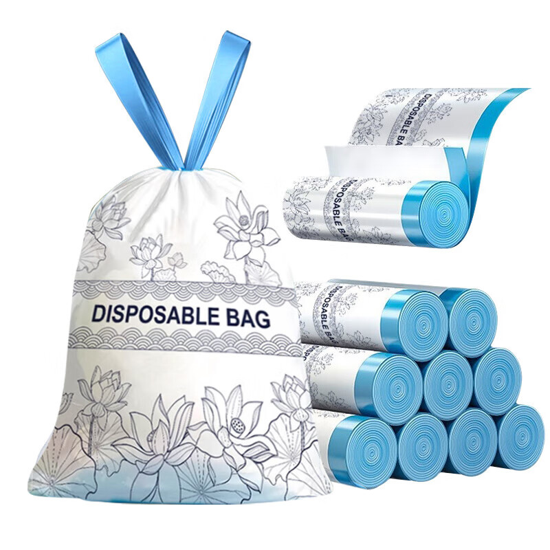 Garbage bag household drawstring portable kitchen student dormitory automatic closing 150 pieces