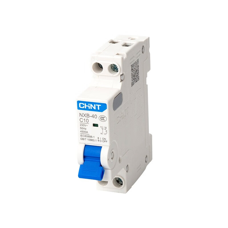 Chint (CHNT) household air switch NXB miniature circuit breaker 40 frame 1P+N overload air switch NXB-40-1PN-C10 25A