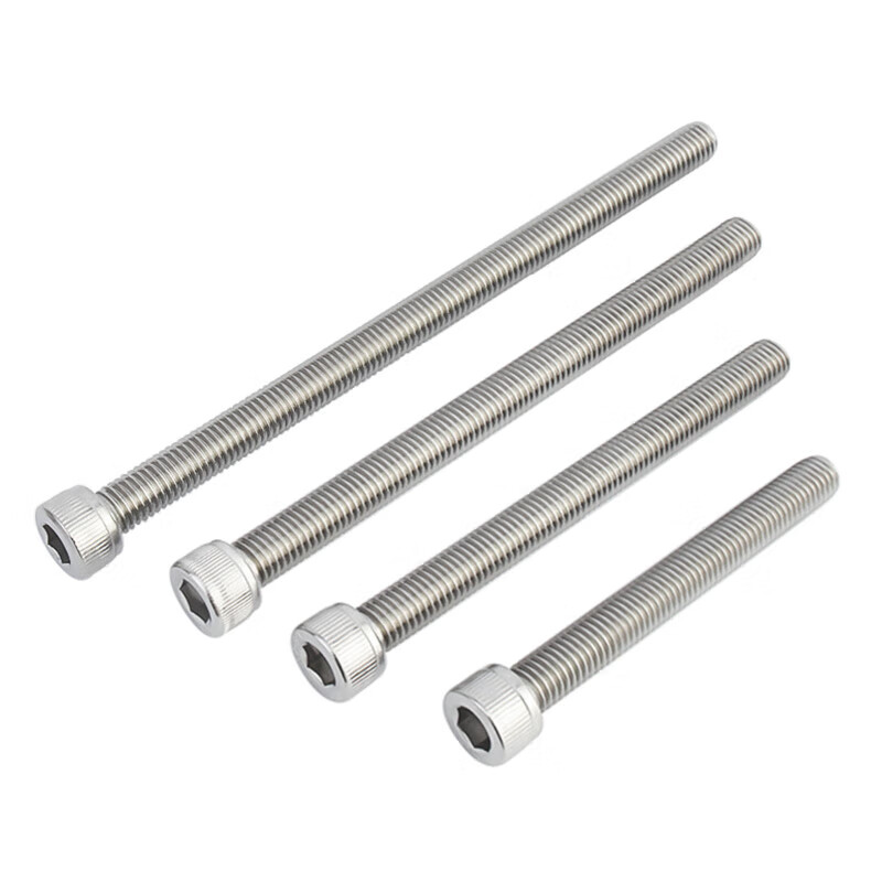 Jinchao 304 stainless steel extended cup head hexagonal bolt cylindrical head screw M4M5M6M8M10M12-M20 M8*80 (1 piece)
