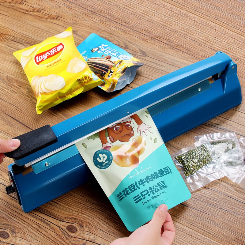 Baijie sealing machine hand pressure plastic film sealing machine plastic bag tea bag packaging machine baler PFS-400 blue