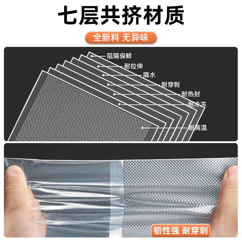 Yiwei net texture vacuum fresh-keeping bag food grade household sealing bag plastic sealing bag vacuum compression packaging ziplock bag 25*30cm*19 silk (50 pieces)