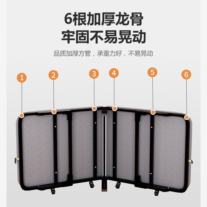 Xingkai folding sheet single bed office bed with pulley lunch break hospital accompanying bed hard bed BGC813 width 60cm