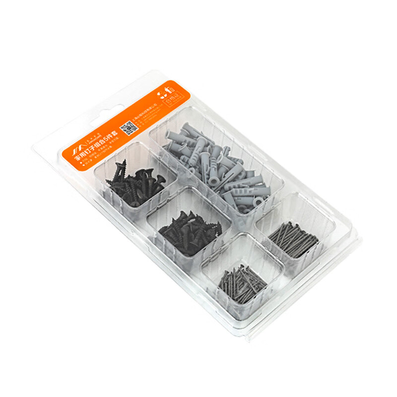 Jimmy Home JM-G1601B household nail set dry wall nails plastic expansion tube screws cross self-tapping nails 210 pieces