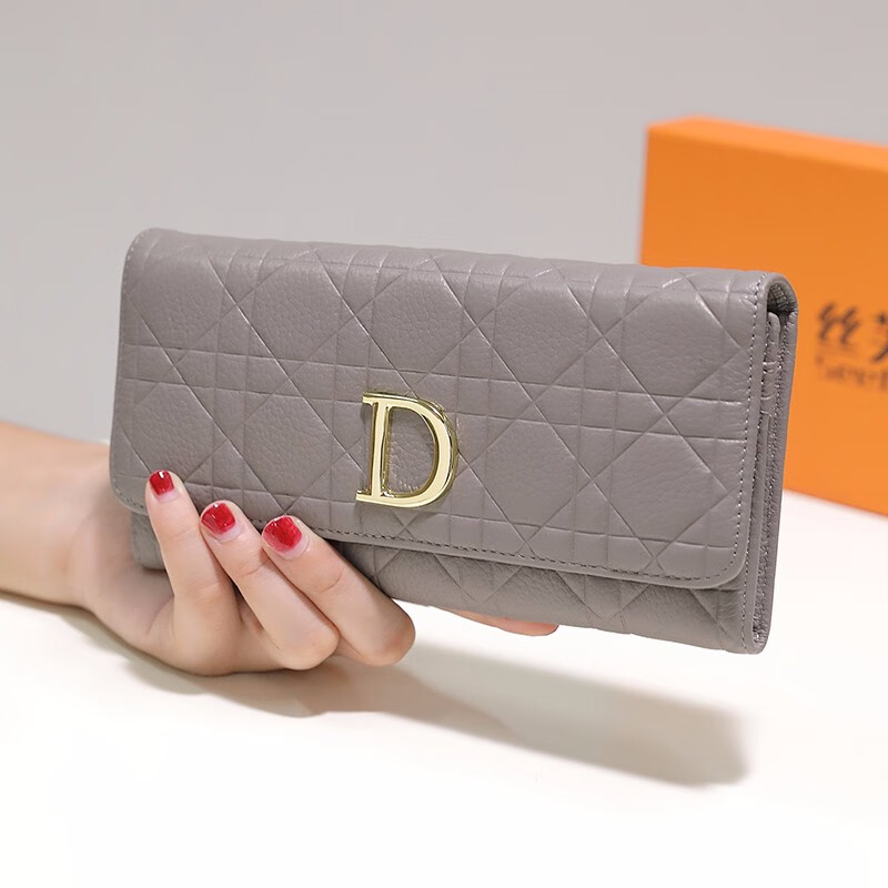 Sephoron Genuine Leather Long Hand Wallet Women's Large Capacity Wallet 2026 New Fashion D-shaped Soft Leather Small Handbag for Mobile Phone Black