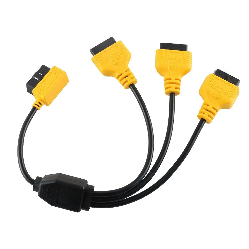 AUTOOL obd one-to-three extension cable car OBD interface one-to-two extension cable adapter cable 16-pin 16-core universal obd one-to-three extension cable 50cm