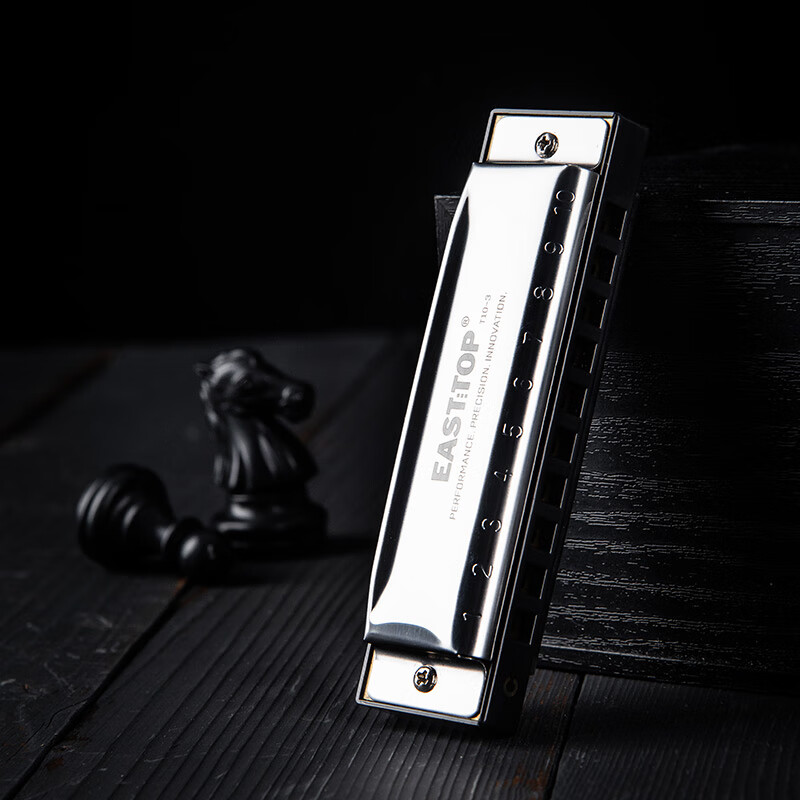 EAST TOP blues harmonica 10-hole black plastic box recommended for beginners T10-3