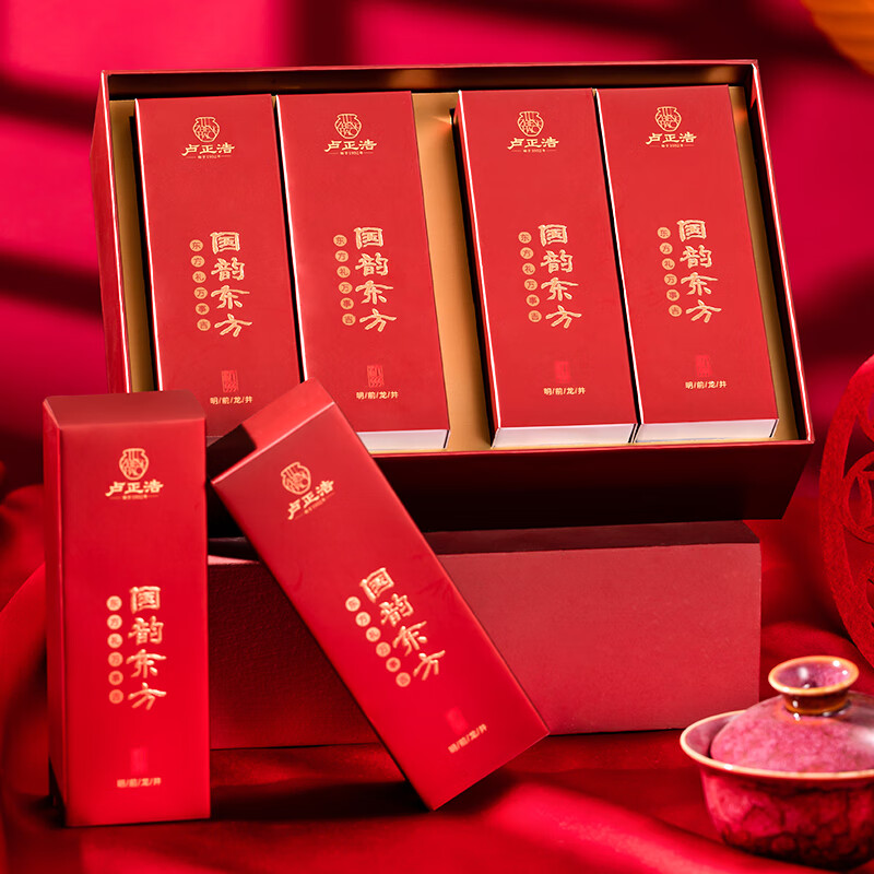 Lu Zhenghao Green Tea National Rhyme Longjing Tea Special Grade 120g2025 New Tea Mingqian Longjing Tea Gift Box New Year's Gift for Elders