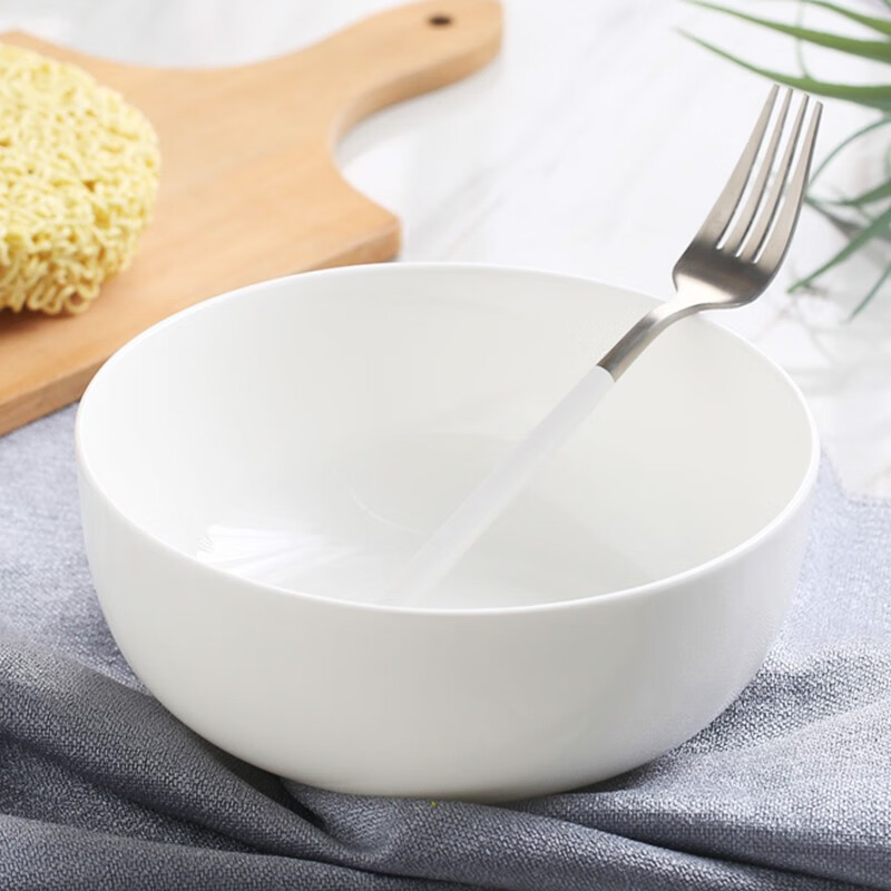 Ci Xiuyuan 7-inch instant noodle bowl ceramic bowl household Korean bone china bowl rice bowl large soup bowl large bowl creative tableware set 7-inch straight mouth noodle bowl (width 18.3cm, height 8cm)