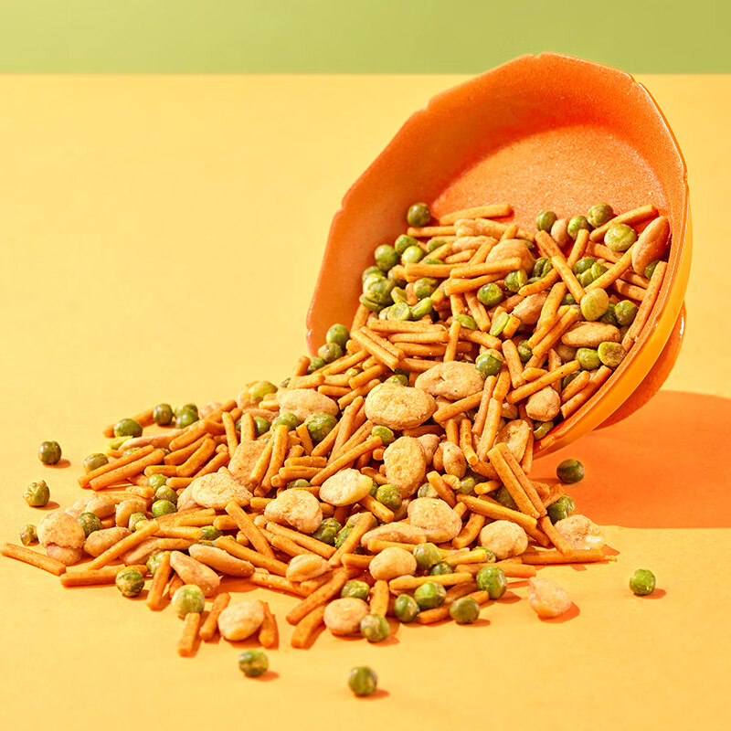 Ganyuan brand barbecue flavor shrimp crackers, beans and fruits 500g casual snacks peanuts green peas children's puffed food drama snacks