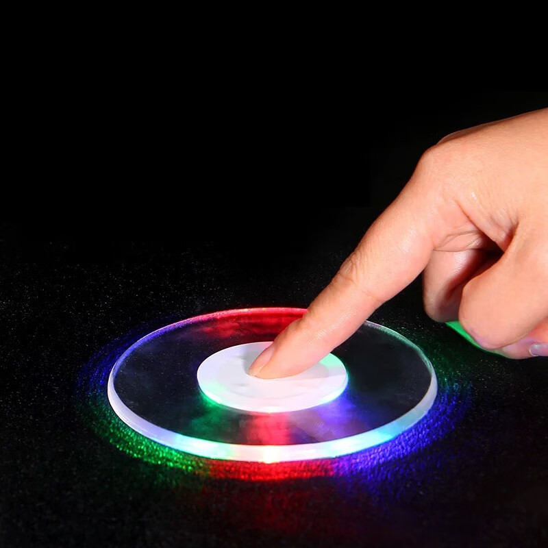 Bar Soul LED luminous coaster Acrylic creative ultra-thin cocktail coaster Lighting base Colorful lamp holder Battery model Contains button battery Acrylic coaster - comes with its own battery - upgraded white light
