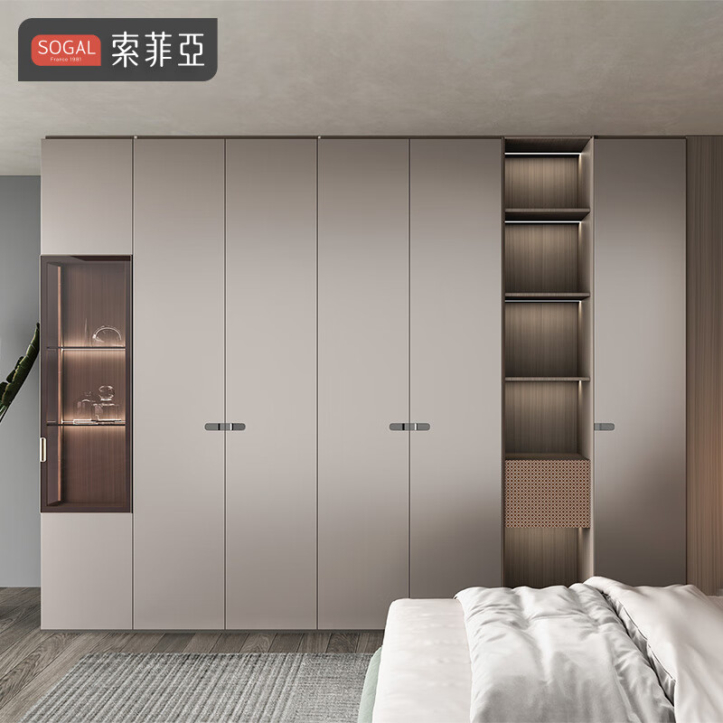 Sophia bedroom wardrobe light luxury master bedroom furniture large wardrobe swing door storage cloakroom whole house custom wardrobe cabinet custom gold